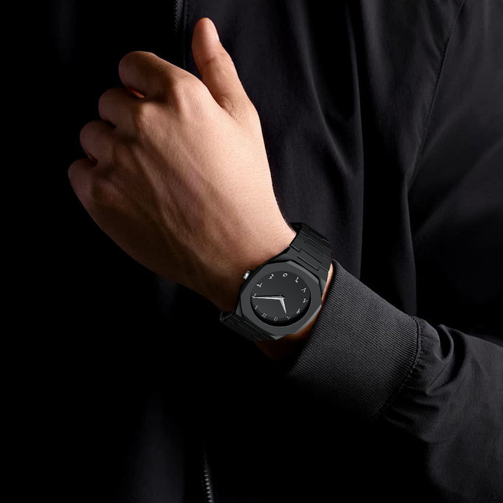 Classic Black Aura Watch with Arabic Numerals – A Symbol of Prestige